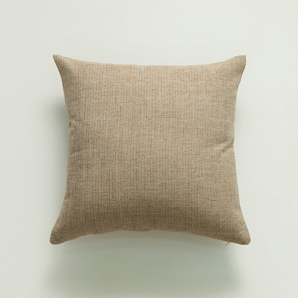 Housse de coussin en coton uni – 10 coloris, 45x45 cm