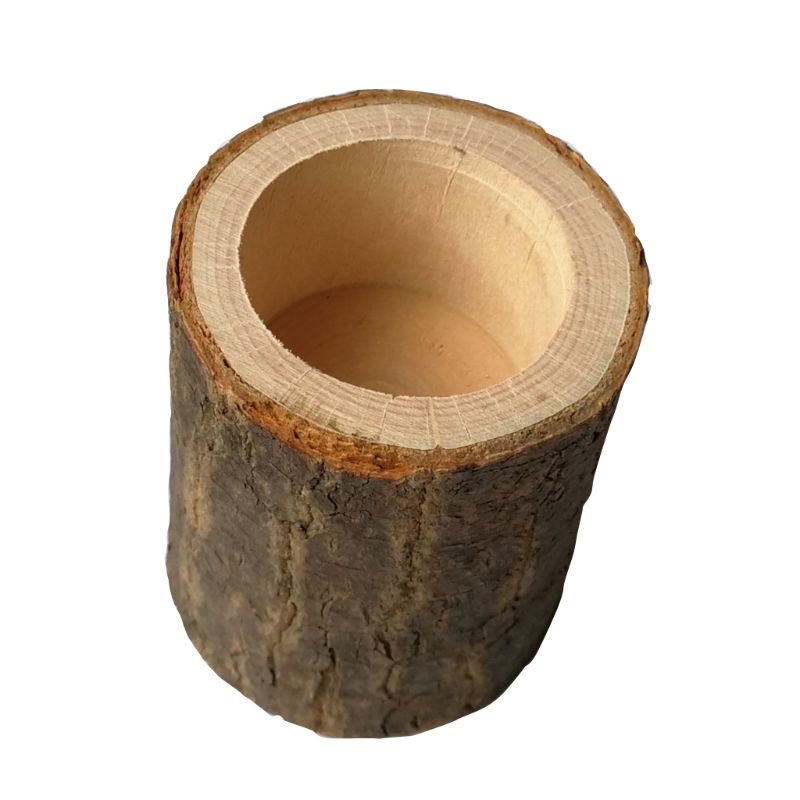 Bougeoir rustique en bois – Tailles S, M, L ou lot de 3