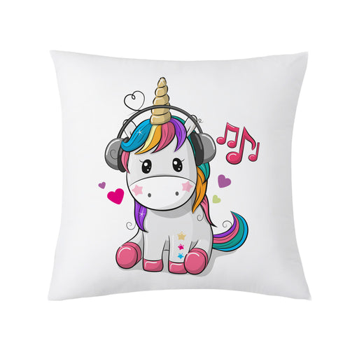 Coussin imprimé licorne cartoon