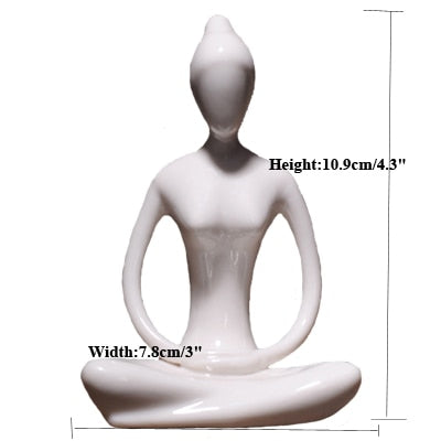 Figurine Céramique Poses de Yoga Abstraites