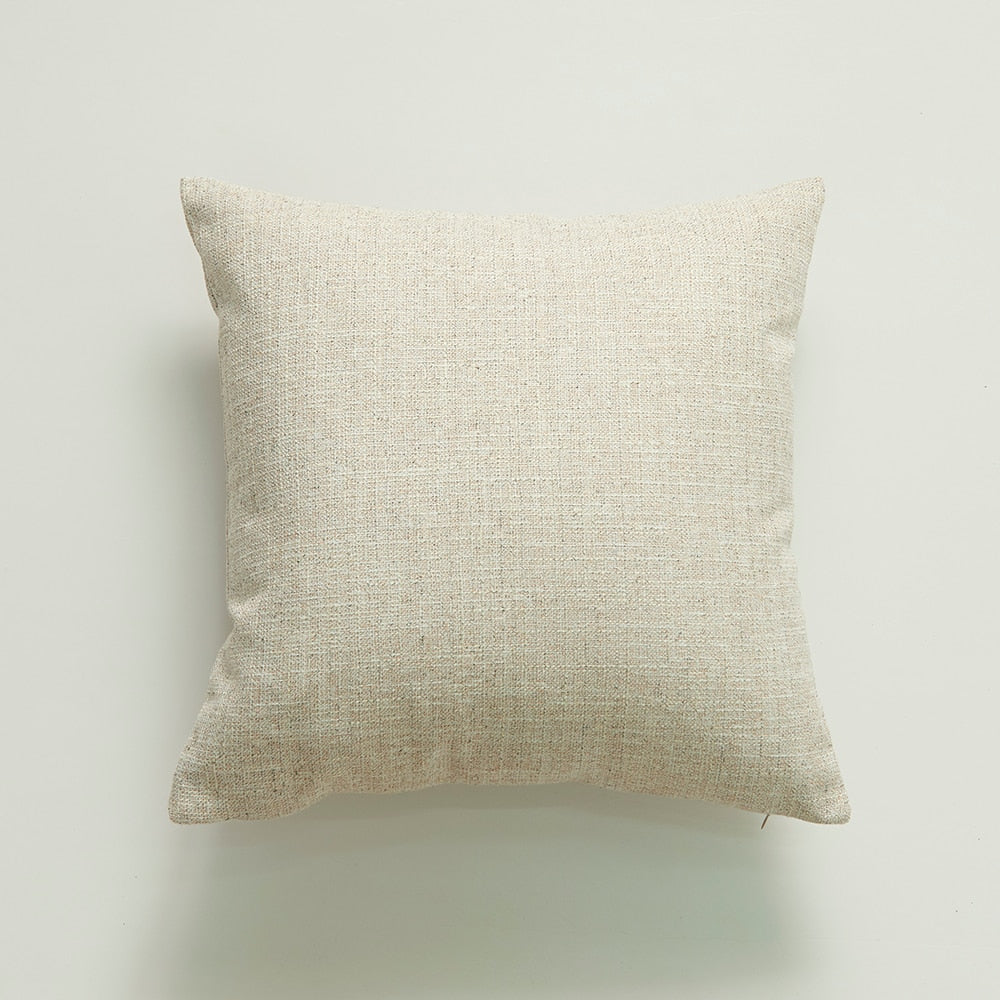 Housse de coussin en coton uni – 10 coloris, 45x45 cm