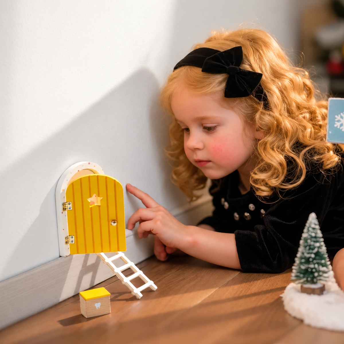 Décoration miniature façon maison de poupée, porte de fée en bois, coffret dent de lait pour bébé — photo 3