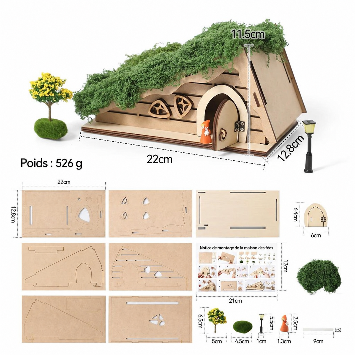 Décoration miniature façon maison de poupée, porte de fée en bois, coffret dent de lait pour bébé — photo 5