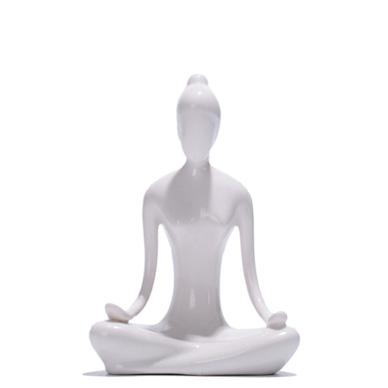 Figurine céramique pose de yoga – style abstrait