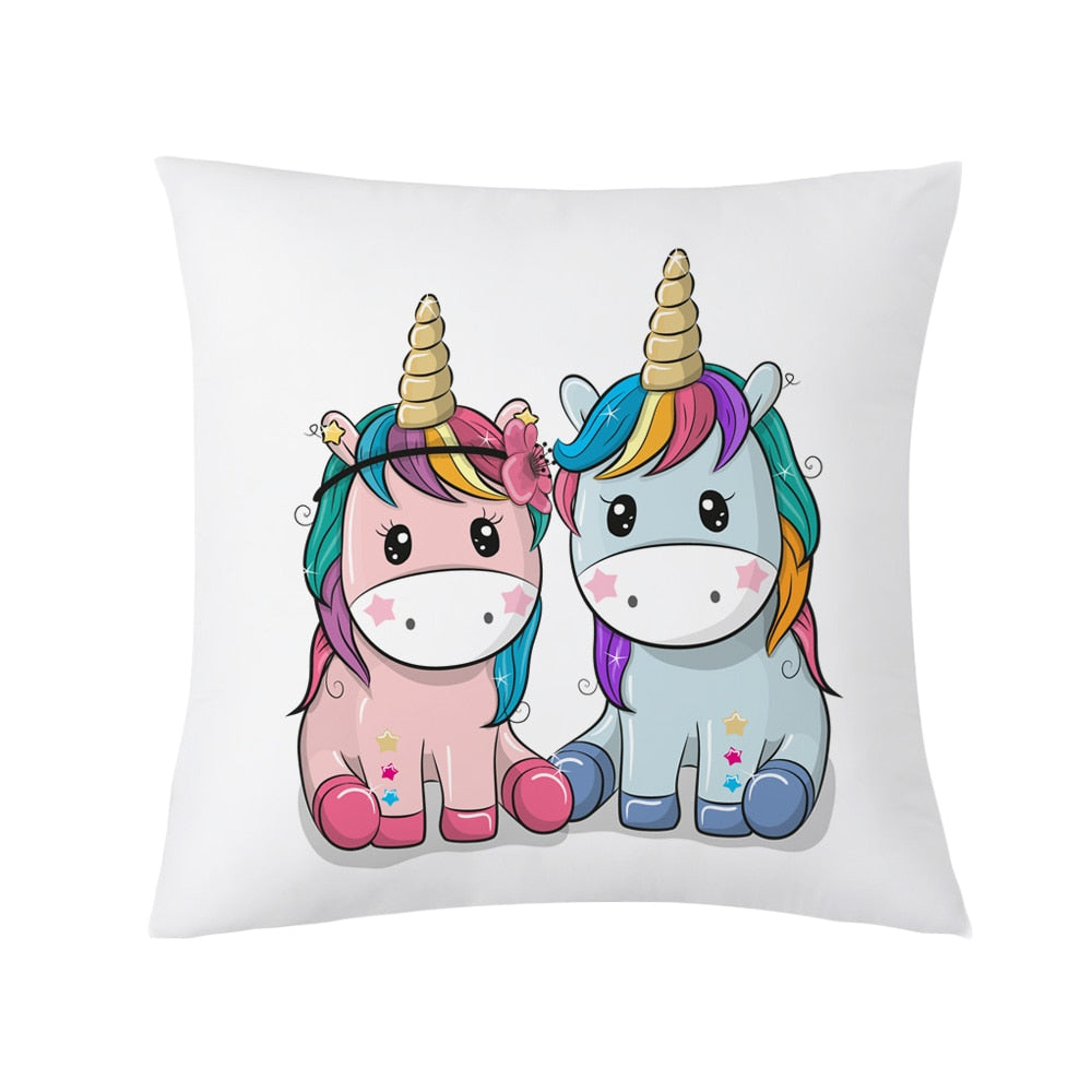 Coussin Imprimé Licorne Cartoon