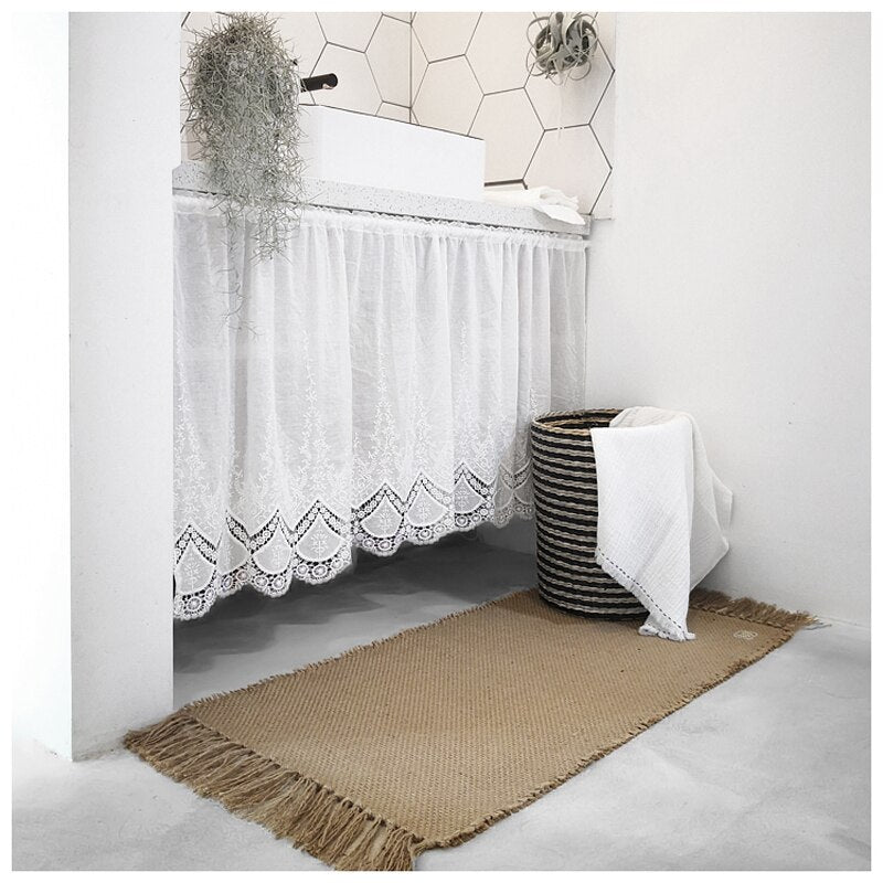 Tapis jute style boho nordique