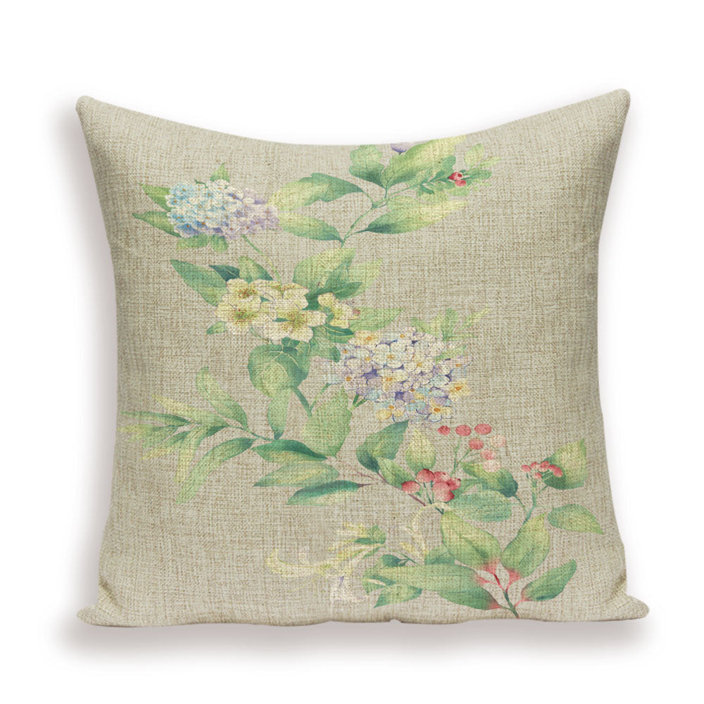 Housse de coussin en lin motif floral – 13 designs, 45x45 cm