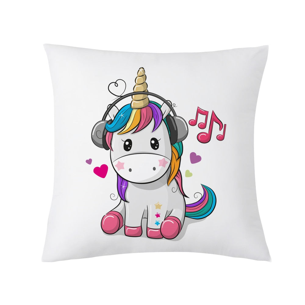 Coussin Imprimé Licorne Cartoon