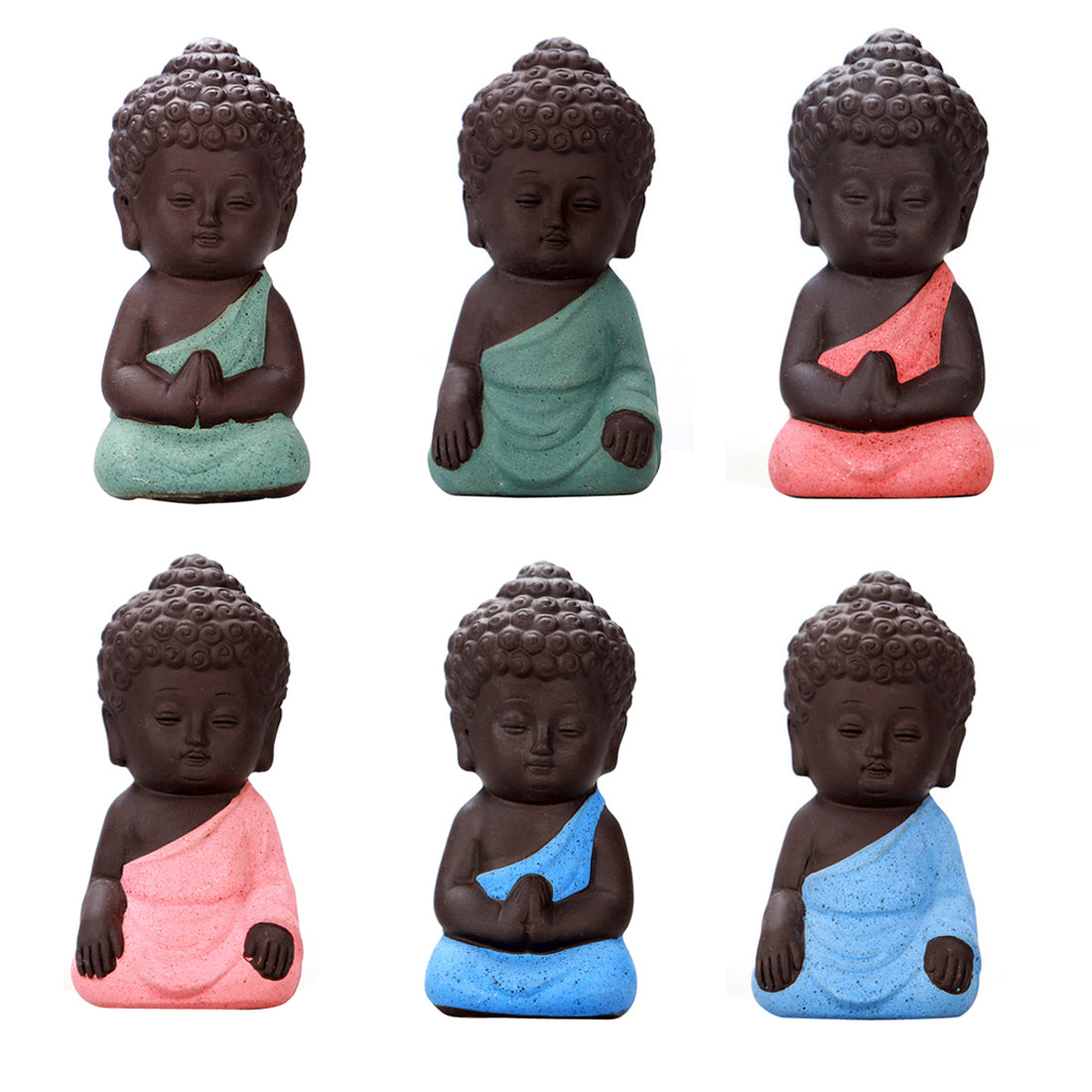 Figurines miniatures Bouddha en argile – Décoration zen