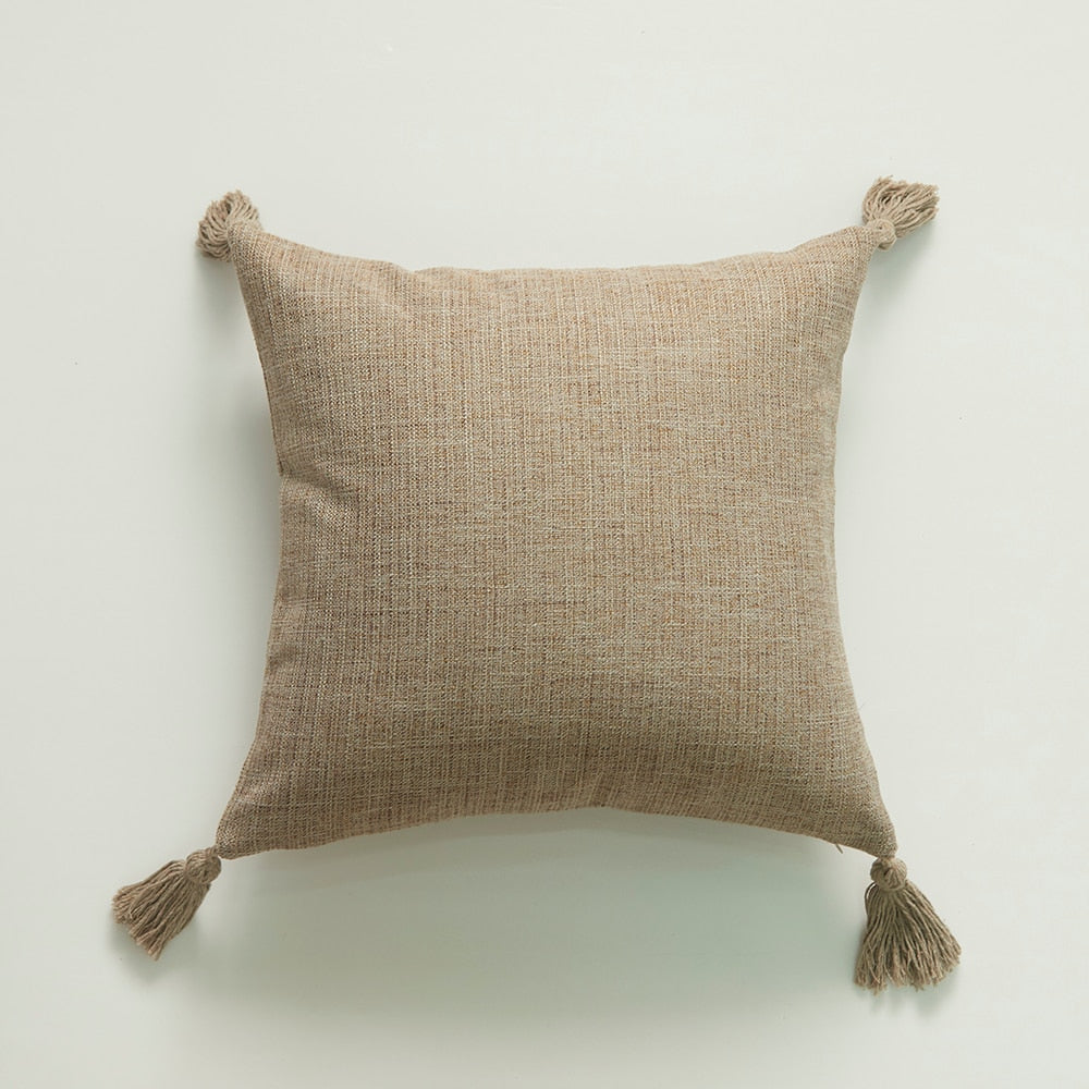 Housse de coussin en coton uni – 10 coloris, 45x45 cm