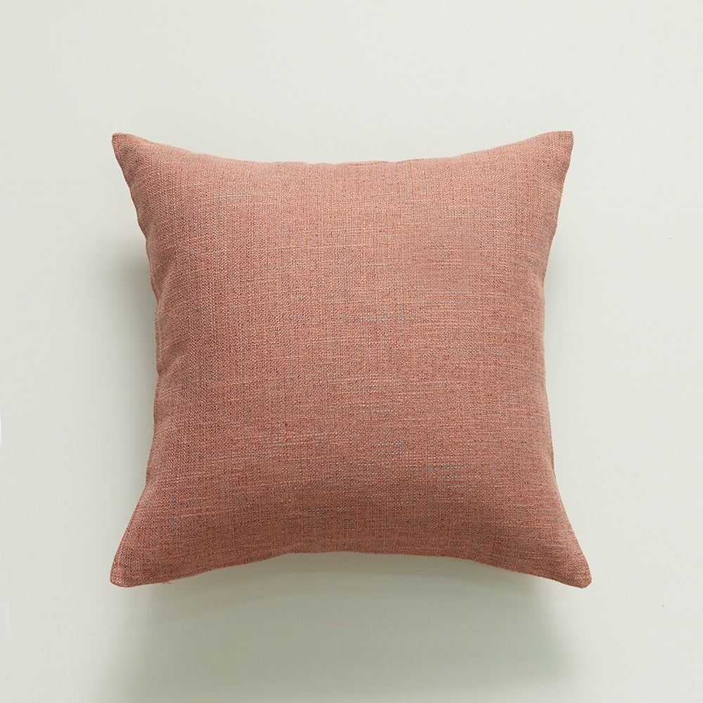 Housse de coussin en coton uni – 10 coloris, 45x45 cm
