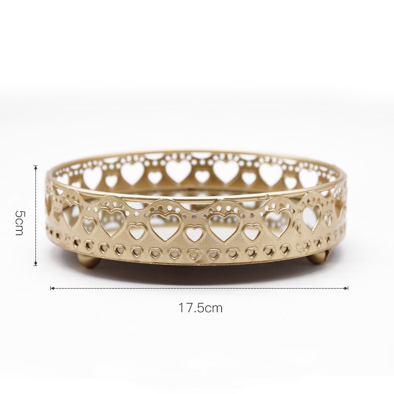 Plateau de Rangement Bijoux Doré à Dentelle