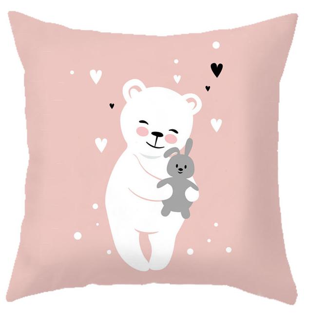 Housse de coussin imprimé cartoon – 8 designs, 45x45 cm