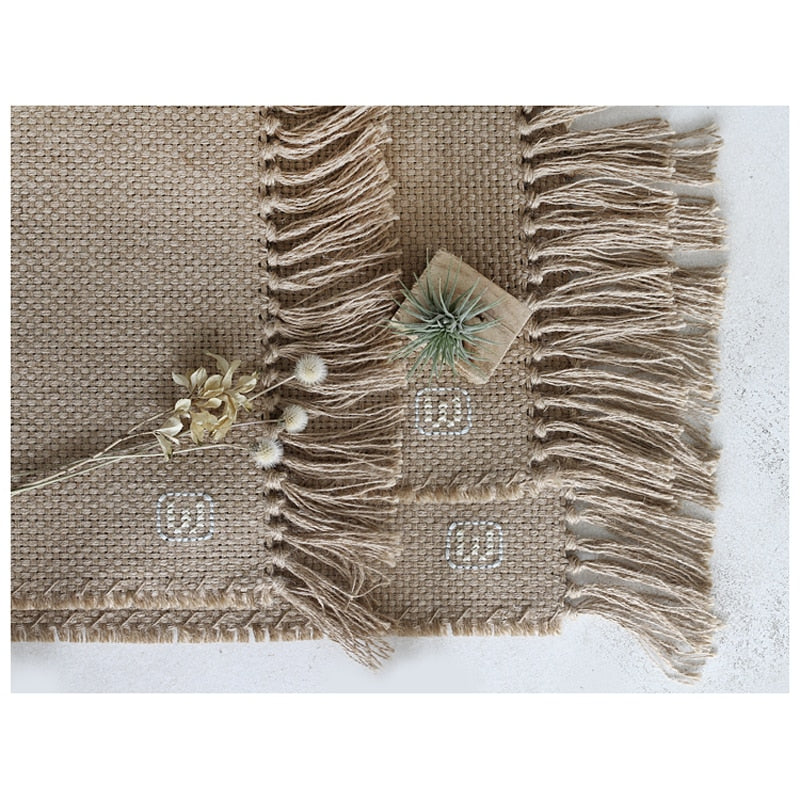 Tapis jute style boho nordique
