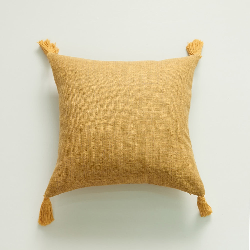Housse de coussin en coton uni – 10 coloris, 45x45 cm