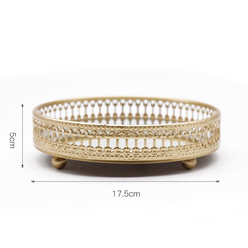 Plateau de Rangement Bijoux Doré à Dentelle