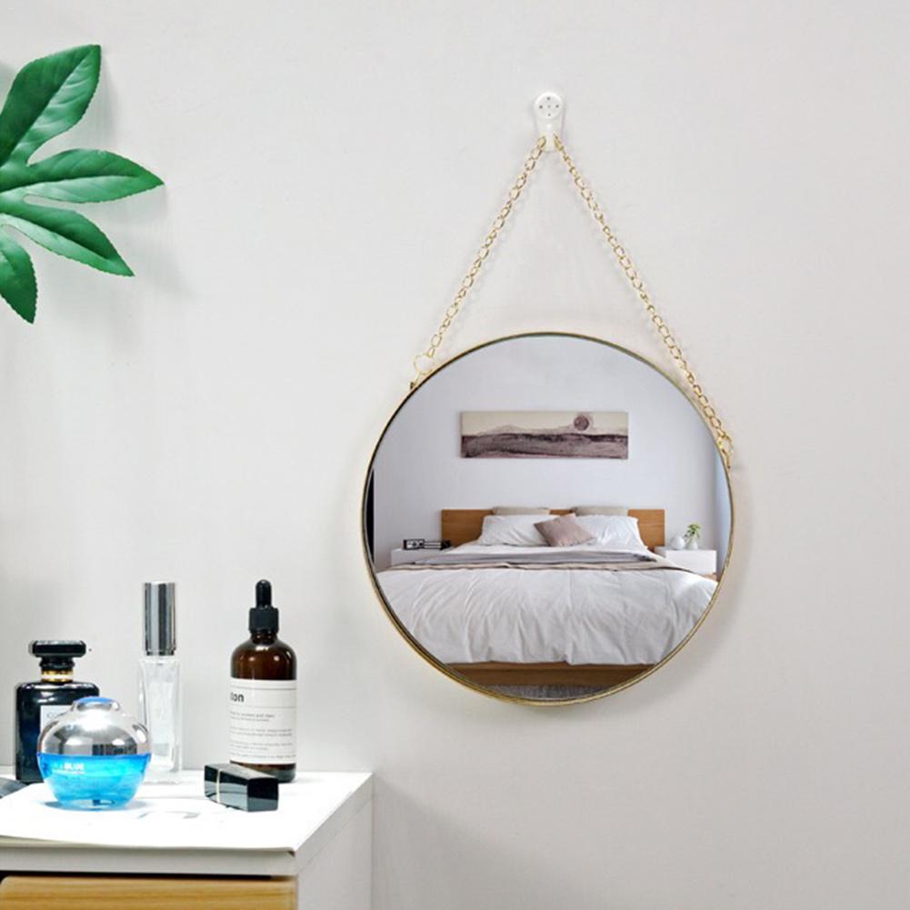 Miroir Rond Mural Doré