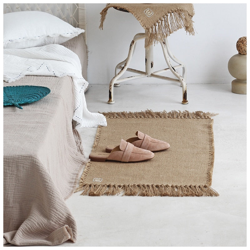 Tapis jute style boho nordique