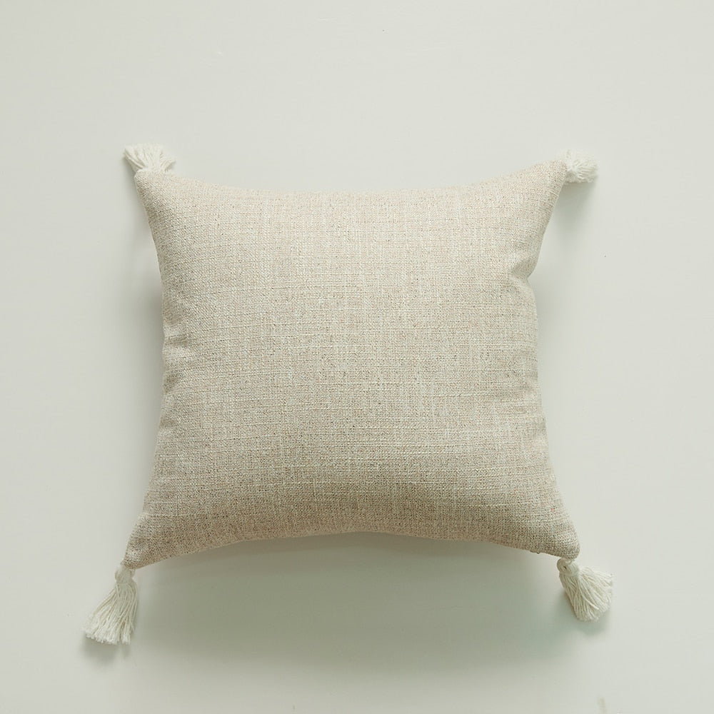 Housse de coussin en coton uni – 10 coloris, 45x45 cm