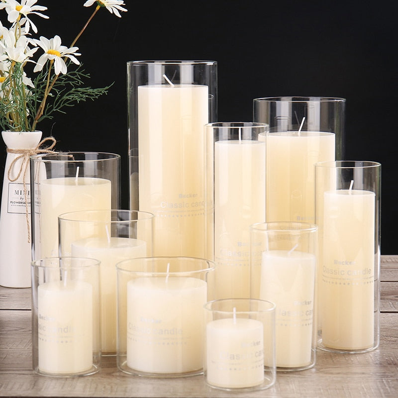 Bougeoir en verre transparent