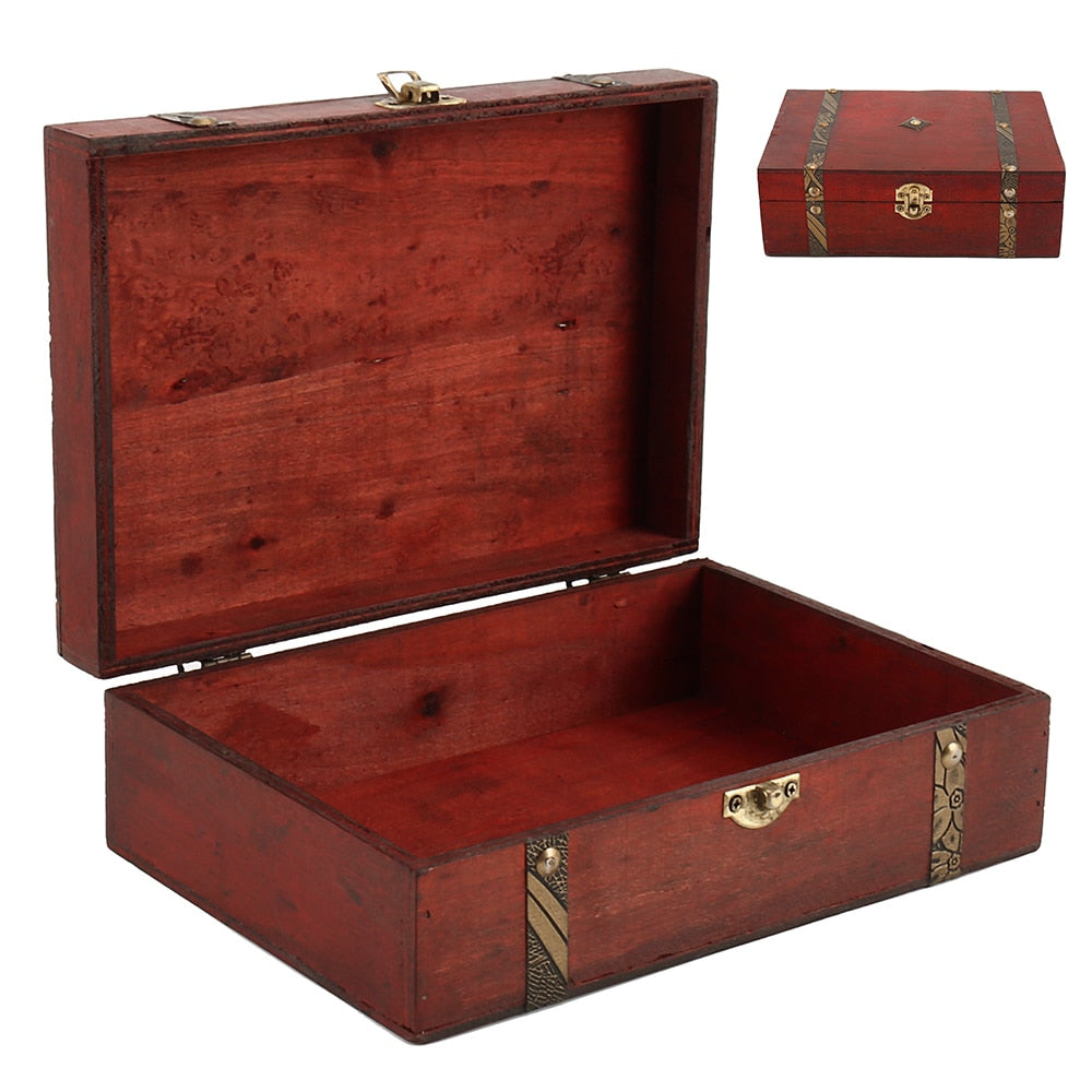 Boîte de rangement en bois style vintage