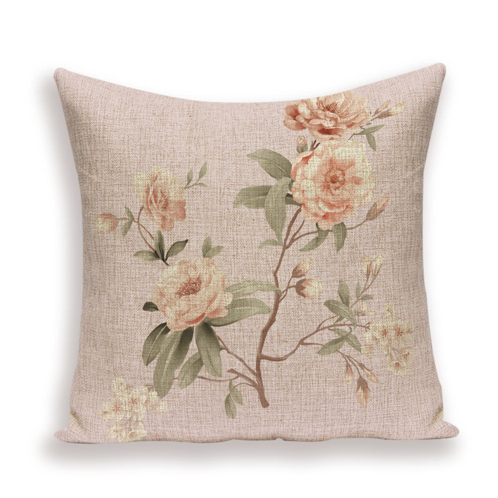 Housse de coussin en lin motif floral – 13 designs, 45x45 cm