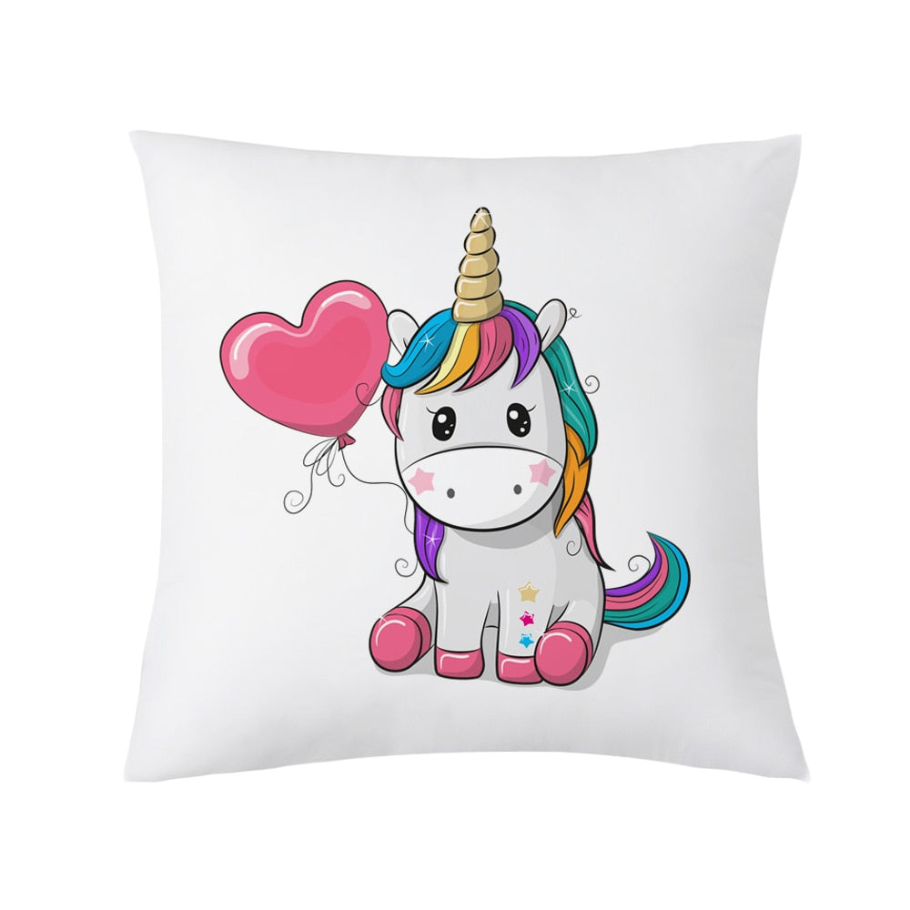 Coussin Imprimé Licorne Cartoon