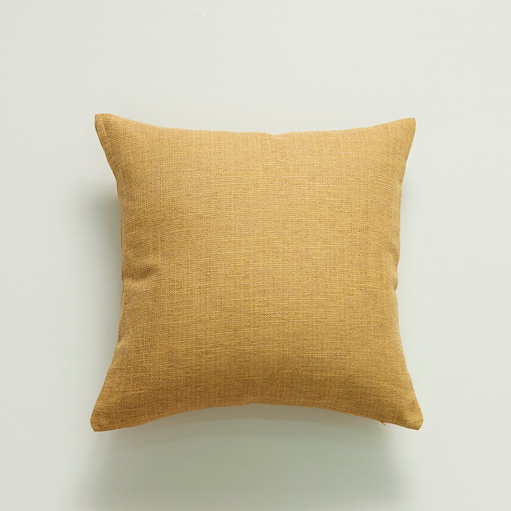 Housse de coussin en coton uni – 10 coloris, 45x45 cm
