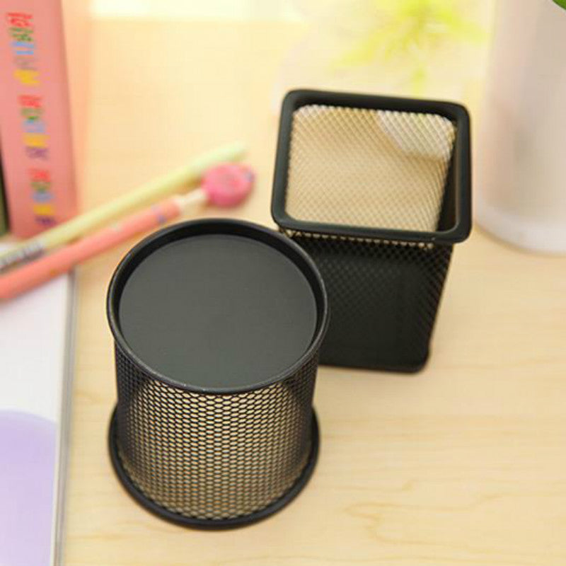 Square & Round Iron Pen Holder With Anti-Rust Spray