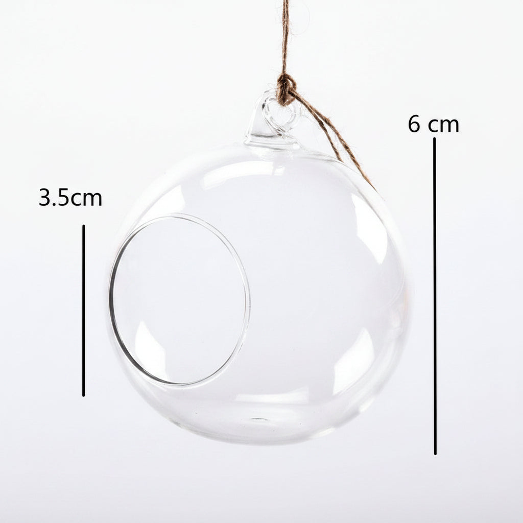 Set de 8 bougeoirs suspendus en verre sphérique – S ou L
