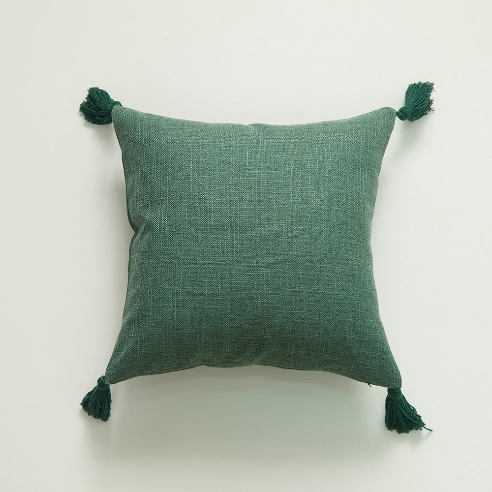 Housse de coussin en coton uni – 10 coloris, 45x45 cm