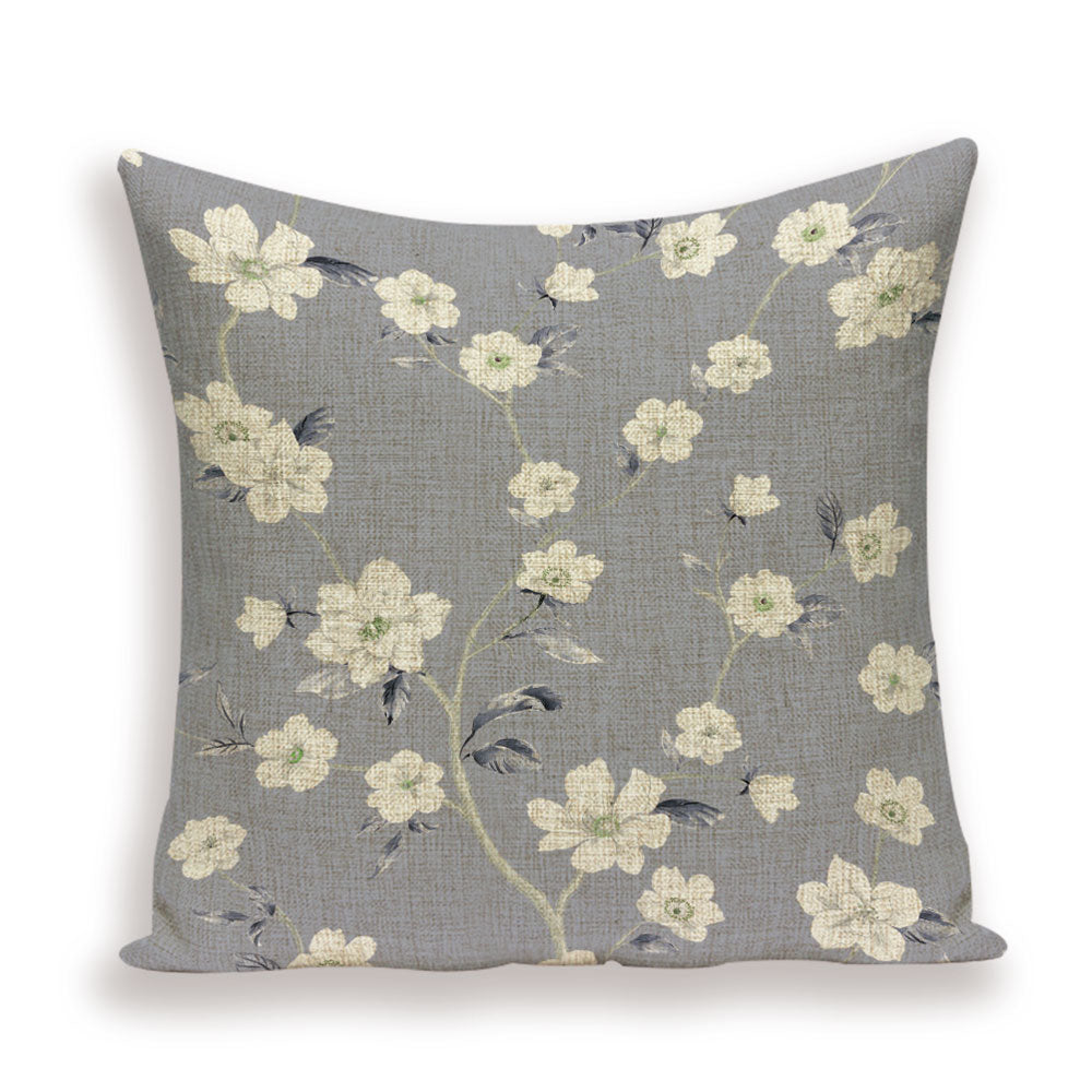 Housse de coussin en lin motif floral – 13 designs, 45x45 cm
