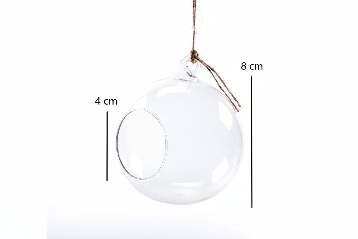 Set de 8 bougeoirs suspendus en verre sphérique – S ou L