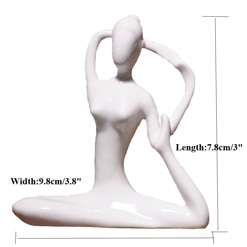 Figurine Céramique Poses de Yoga Abstraites