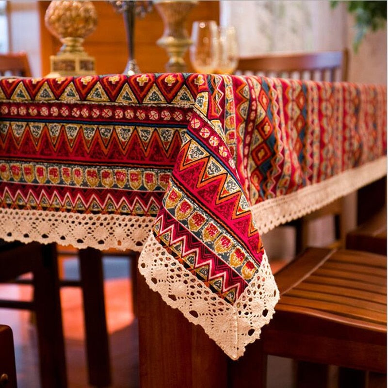 Nappe de table bohème à motifs