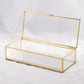 Glass Golden Frame Jewelry Storage Box