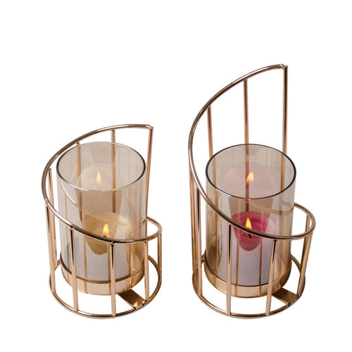 Golden Iron Candle Holder