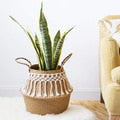 Panier de rangement tressé en herbe de mer – 4 motifs, 3 tailles