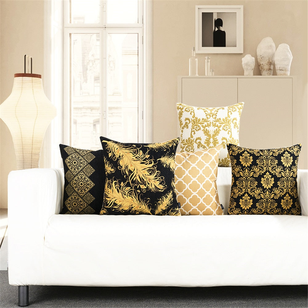 Housse de coussin motif géométrique rétro – 5 designs