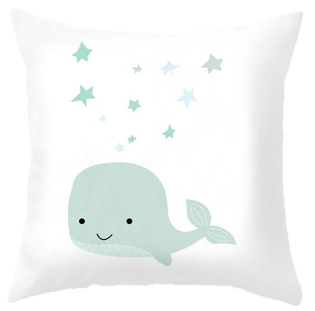 Housse de coussin imprimé cartoon – 8 designs, 45x45 cm