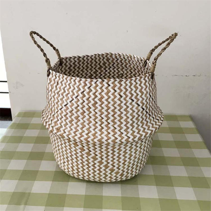 Panier de rangement tressé pliable fait main