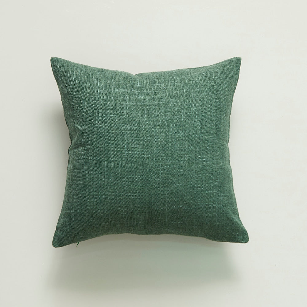 Housse de coussin en coton uni – 10 coloris, 45x45 cm