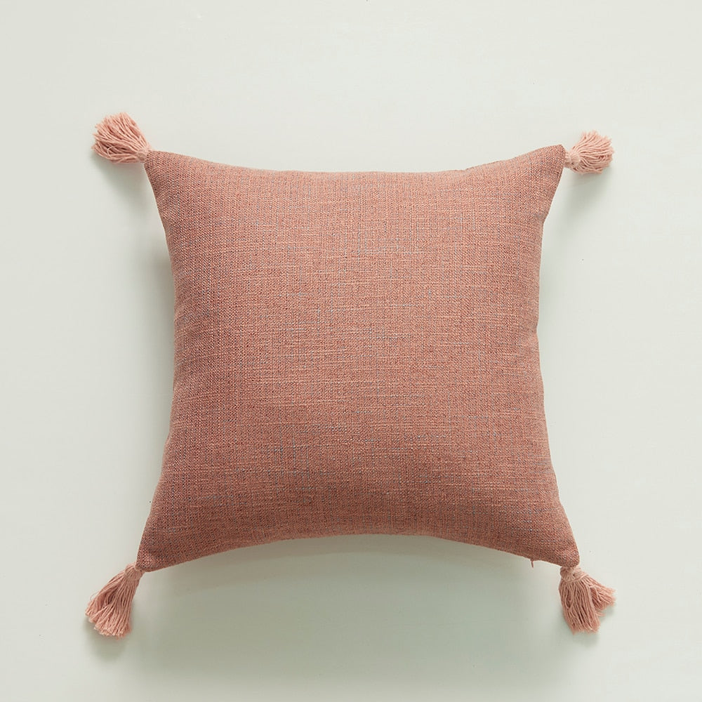 Housse de coussin en coton uni – 10 coloris, 45x45 cm