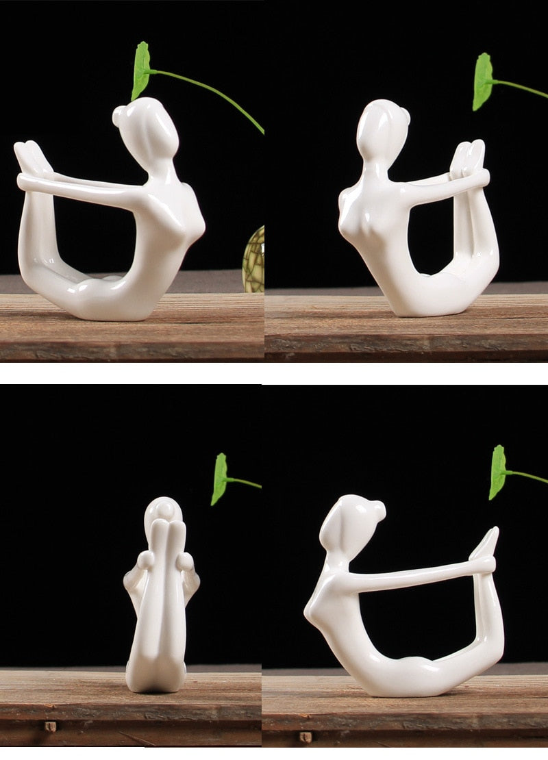 Figurine céramique pose de yoga – style abstrait