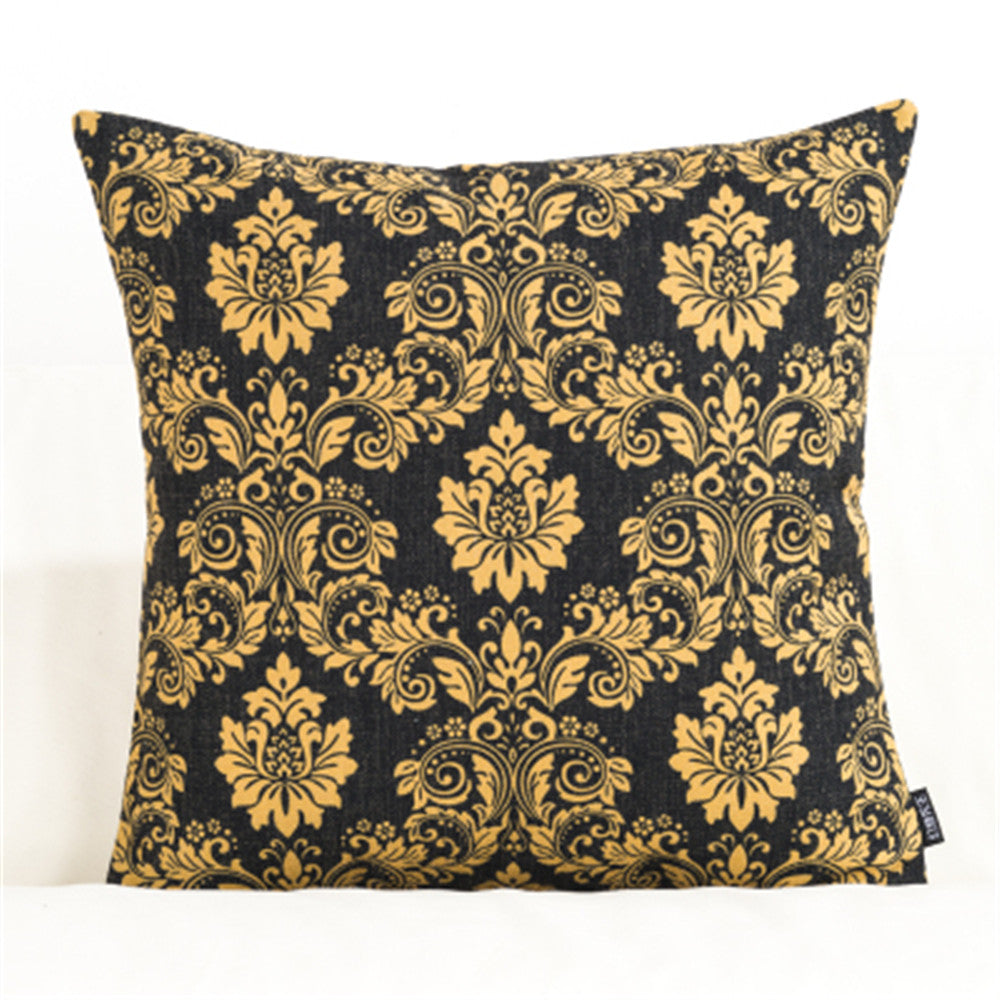 Retro Geometric Patterned Cushion Cover