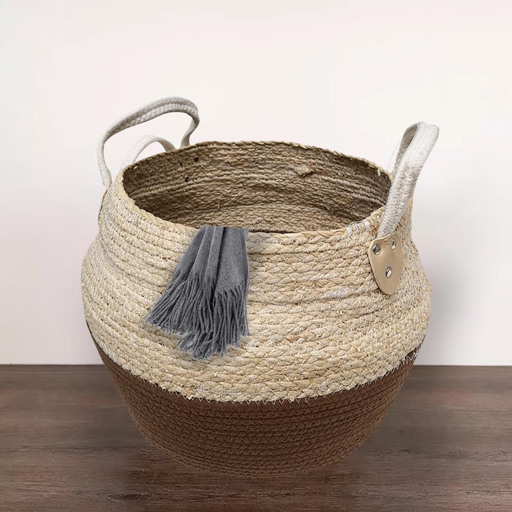 Panier de rangement naturel avec poignée