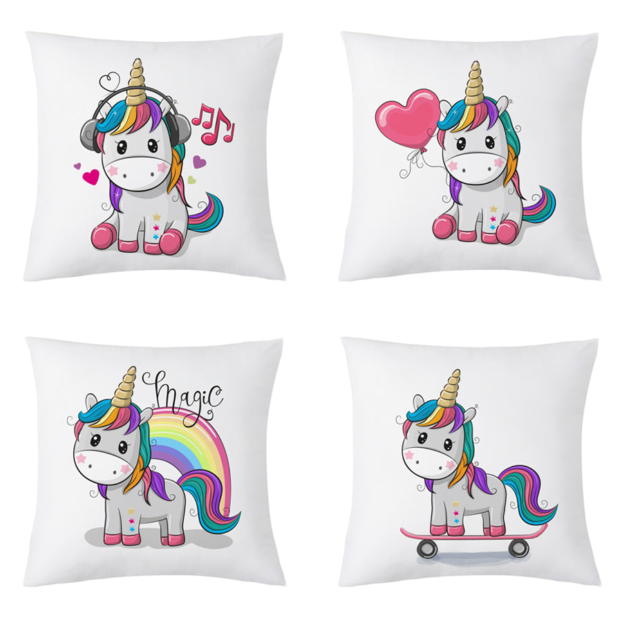 Coussin imprimé licorne cartoon
