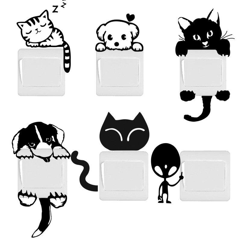 Stickers interrupteur animaux rigolos