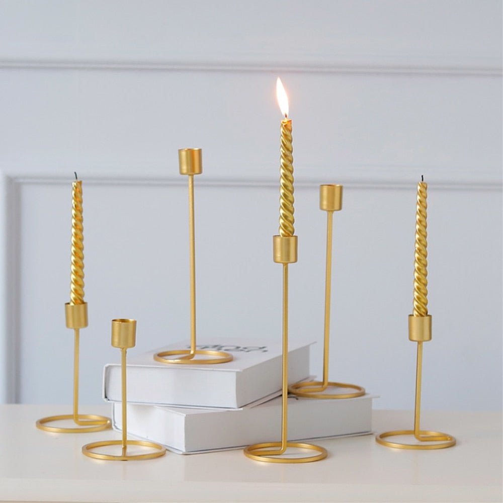 Set de 2 bougeoirs en métal