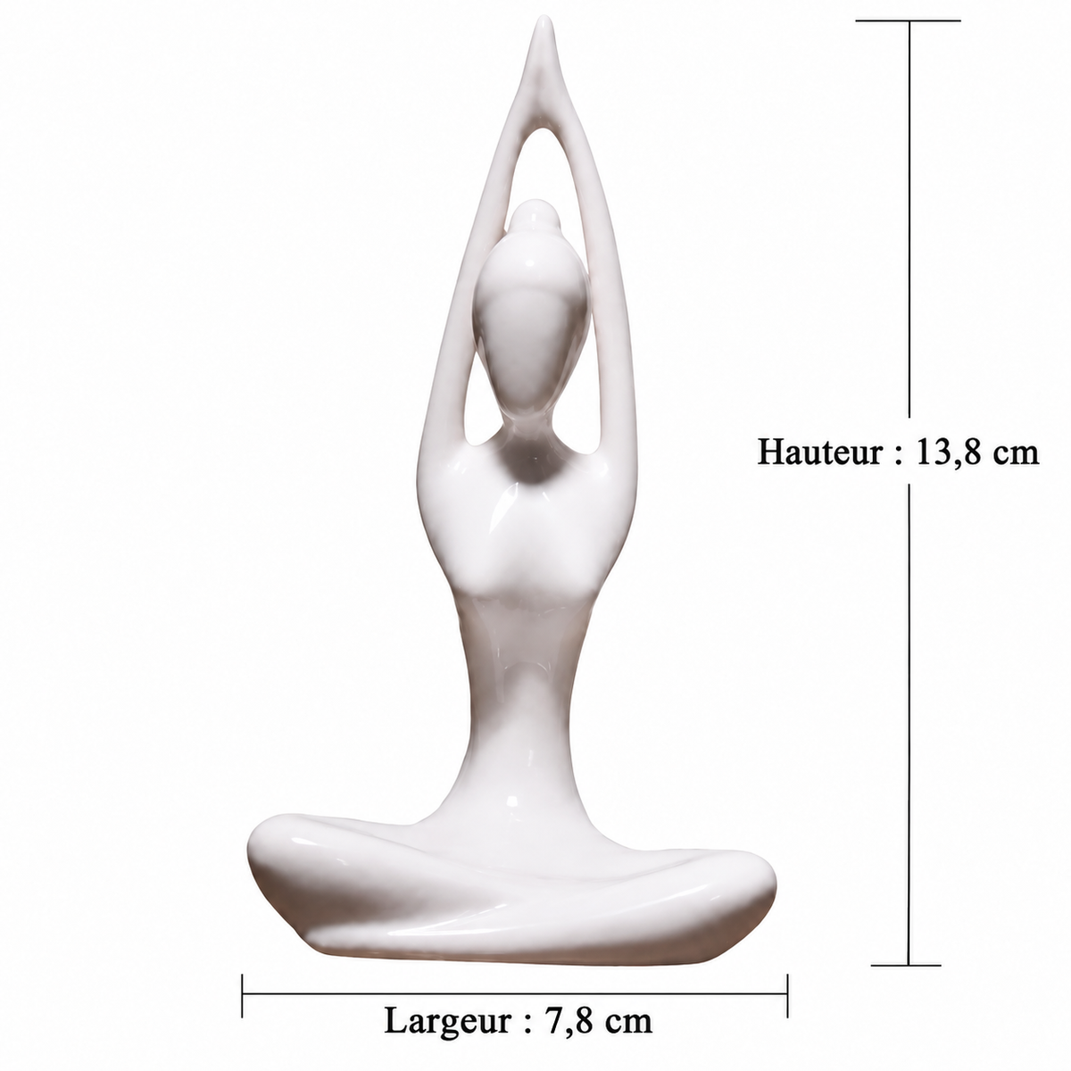Figurine yoga en céramique, modèle 1, dimensions en centimètres